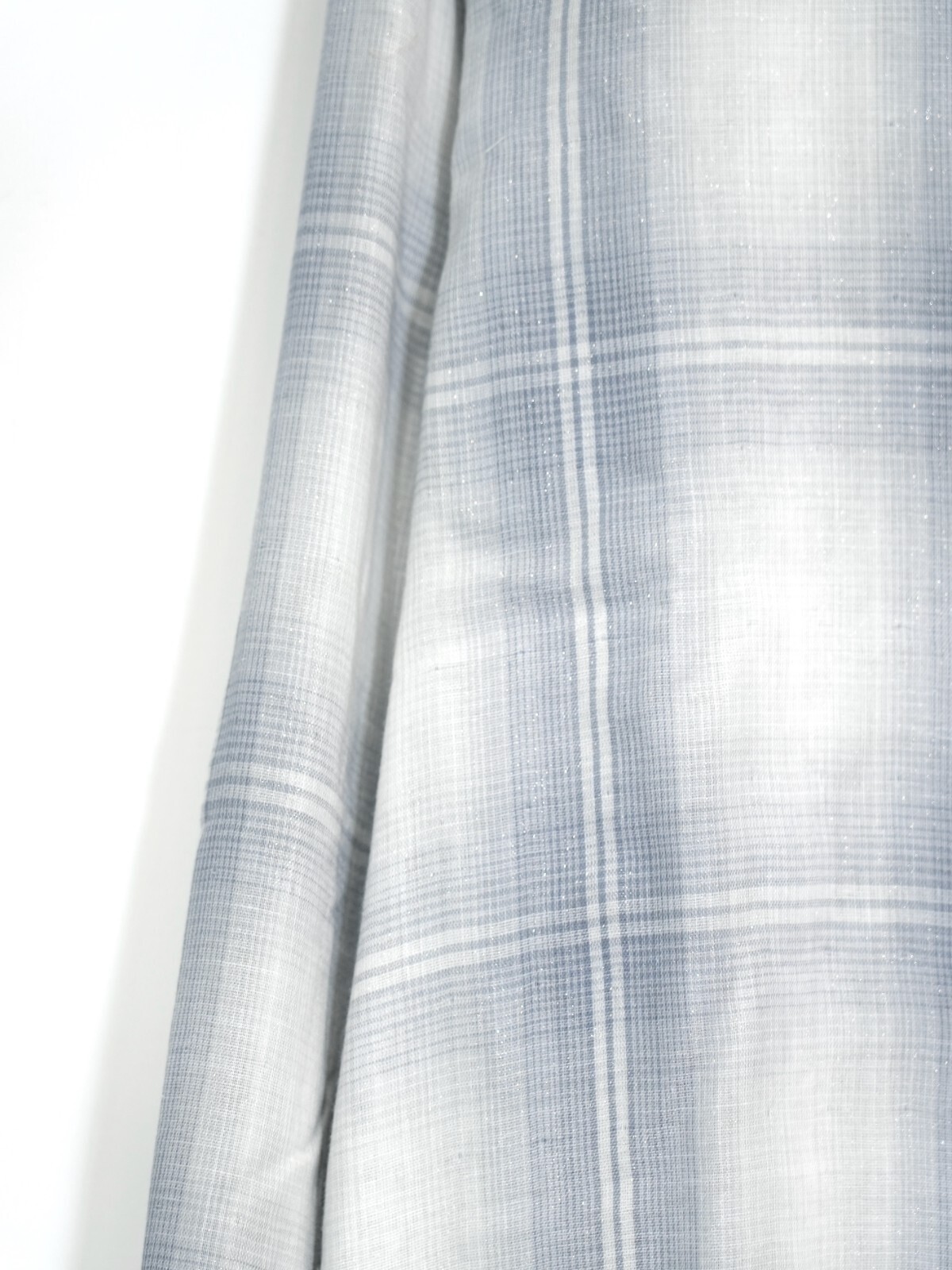 SEVEN BY SEVEN MENS OPEN COLLAR SHEER SHIRTS L/S - Triple gauze glittery check - IMAGE8