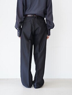 SEVEN BY SEVEN MENS IN-TUCK TROUSERS - Silk / Wool - IMAGE3