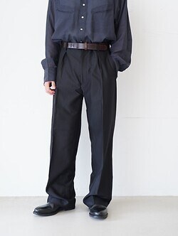 SEVEN BY SEVEN MENS IN-TUCK TROUSERS - Silk / Wool - IMAGE4