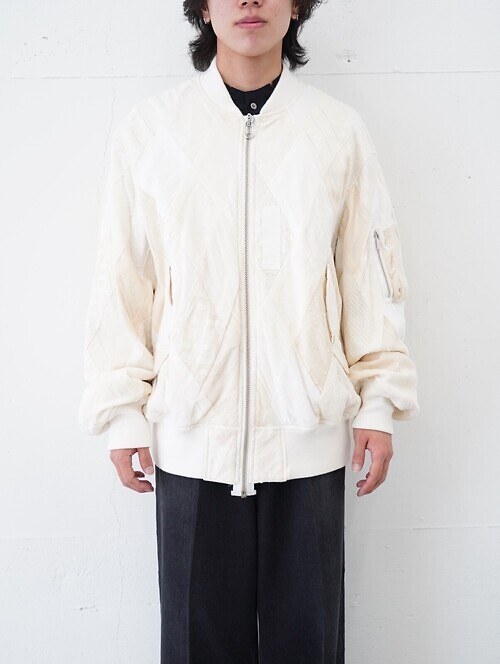 PATCHWORK MA-1 BLOUSON -Leftover indian khadi-｜SEVEN BY SEVEN 男士