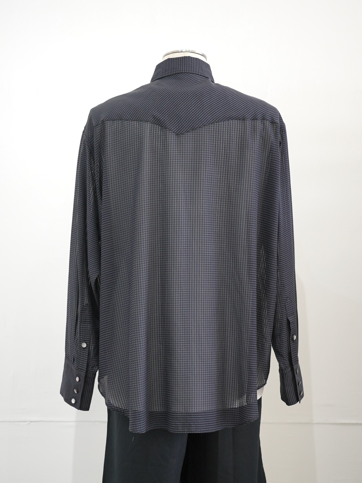 SEVEN BY SEVEN MENS SHEER WESTERN SHIRTS - Gingham check indian khadi - IMAGE16
