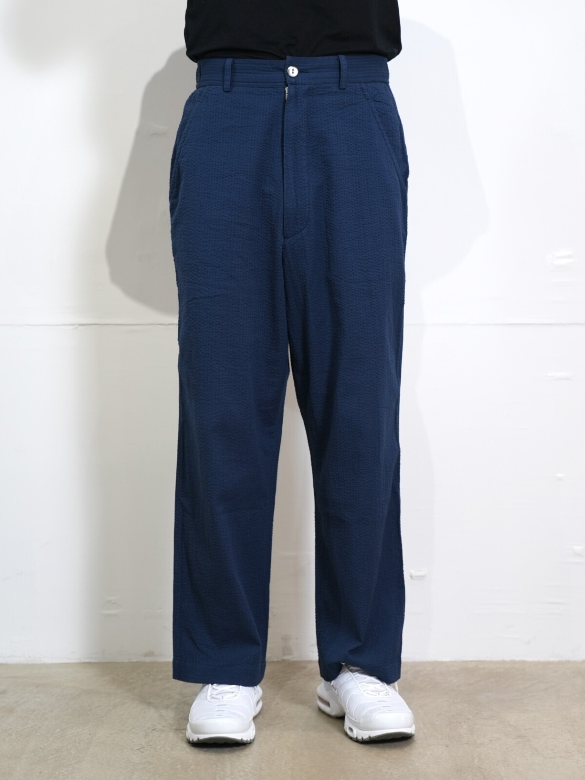 SEVEN BY SEVEN 男裝 OVER DYED EASY TROUSERS - Stripe seersucker - 圖片9