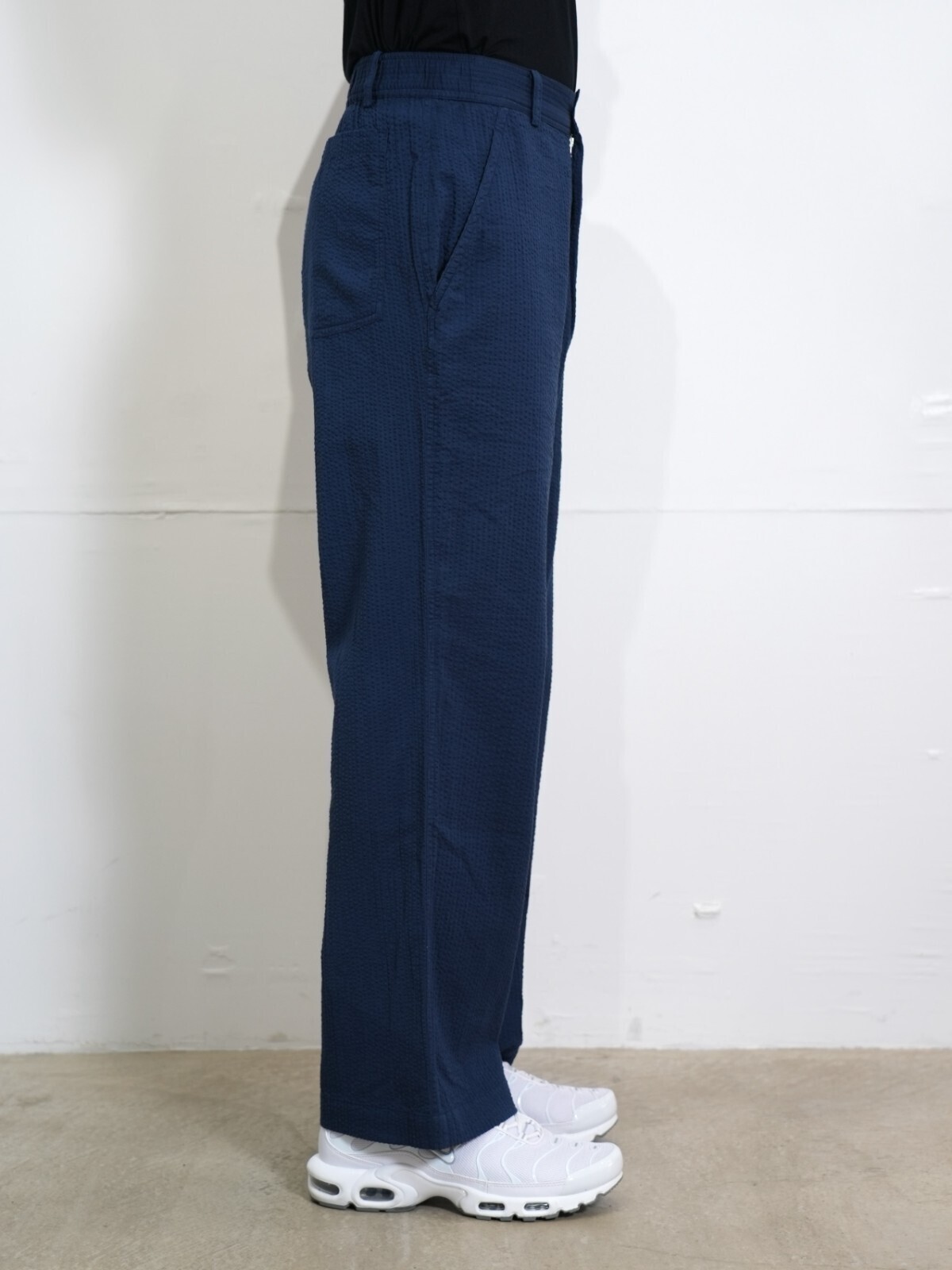 SEVEN BY SEVEN 男裝 OVER DYED EASY TROUSERS - Stripe seersucker - 圖片10