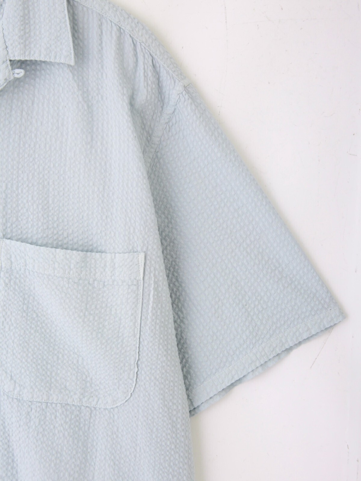 SEVEN BY SEVEN 男裝 OVER DYED OPEN COLLAR SHIRTS S/S - Stripe seersucker - 圖片12