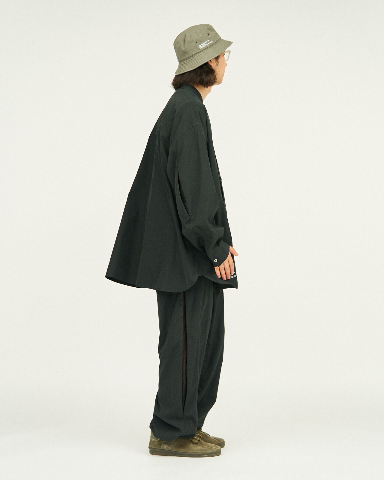 FreshService 남성 STRETCH MATTE TAFFETA BAND COLLAR SHIRT 이미지4