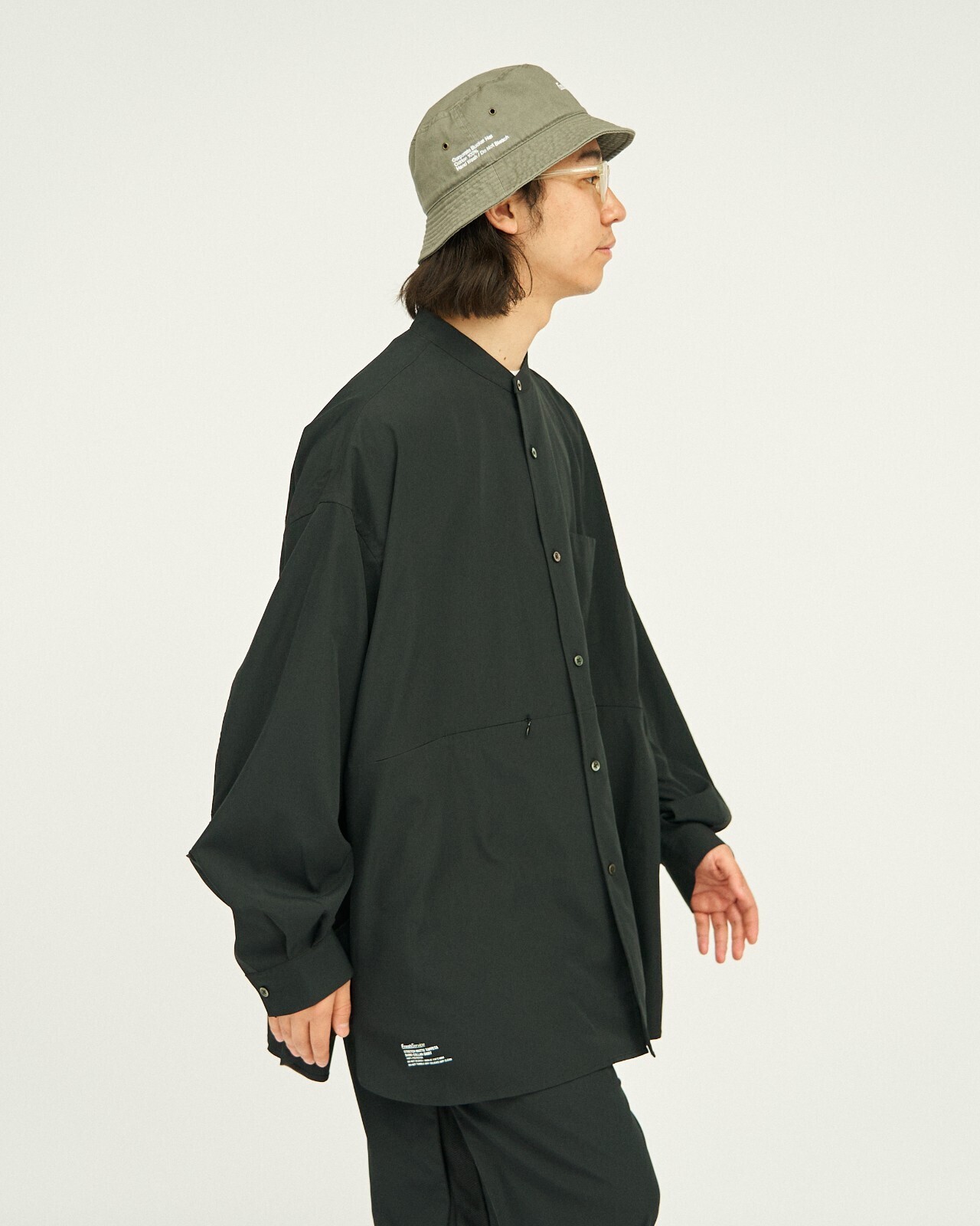 FreshService 남성 STRETCH MATTE TAFFETA BAND COLLAR SHIRT 이미지2