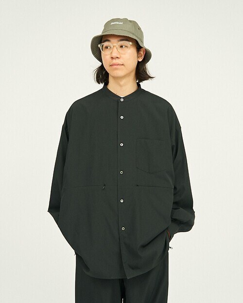 STRETCH MATTE TAFFETA BAND COLLAR SHIRT｜FreshService MENS