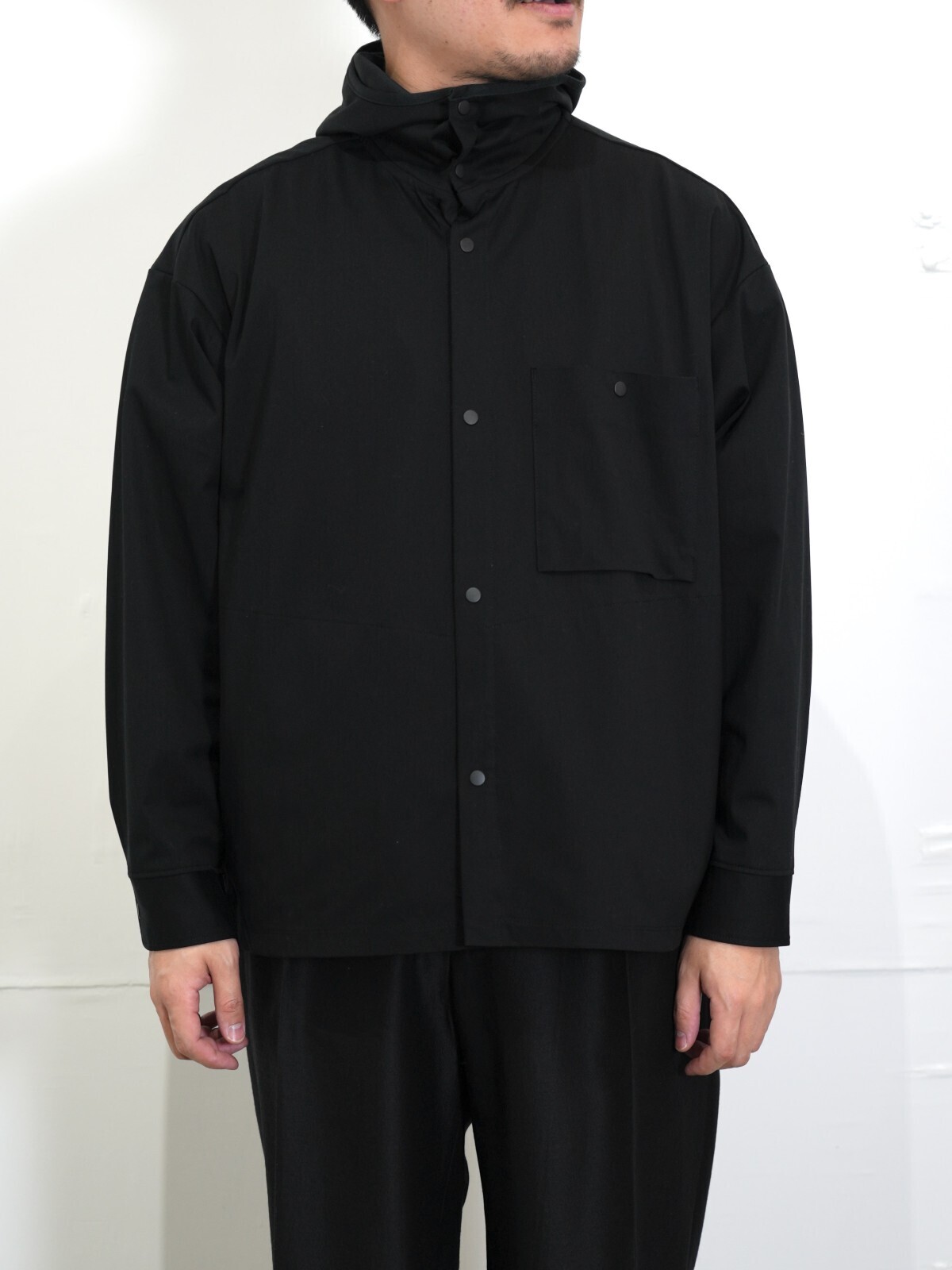CURLY&Co. 女士 & 男士 WARP KNIT HOODED SHIRT JACKET 圖片1