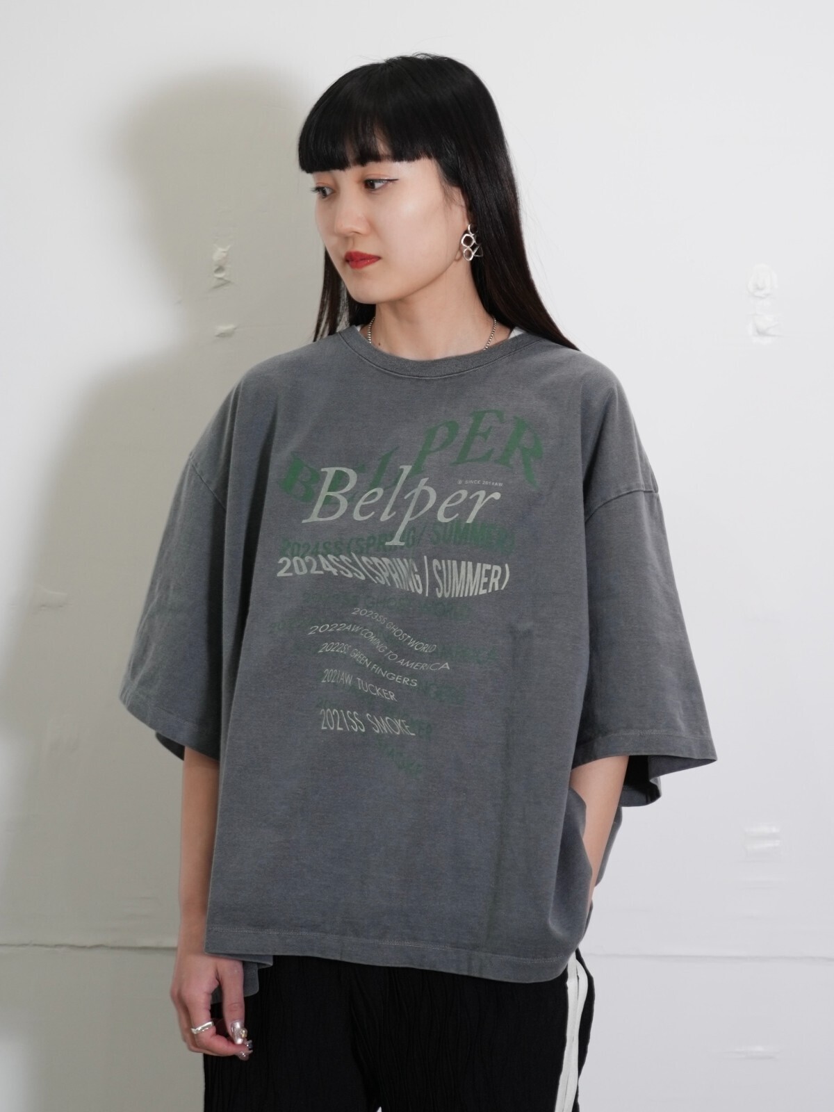 BELPER 여성 & 남성 WASHED TYPOGRAPHY T 이미지21