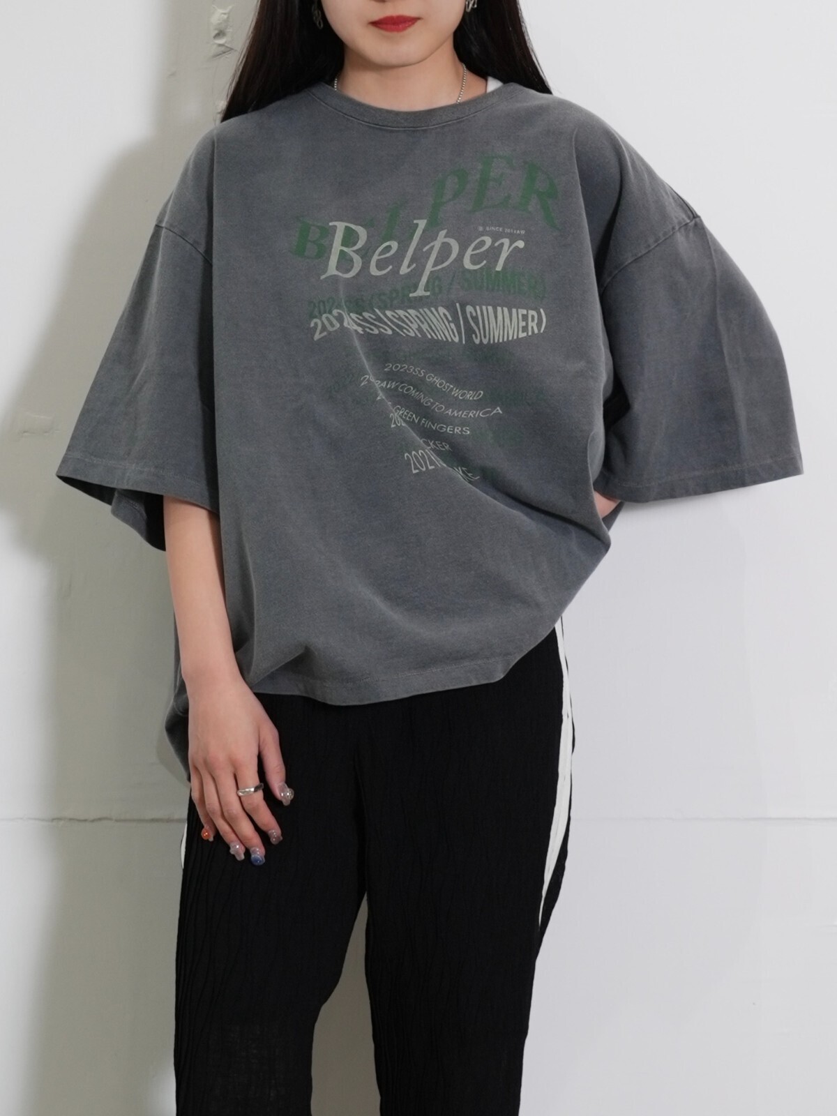BELPER 여성 & 남성 WASHED TYPOGRAPHY T 이미지20