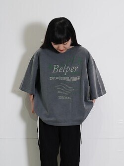 ベルパー レディース & メンズ ウォッシュド タオポグラフィTシャツ 写真12