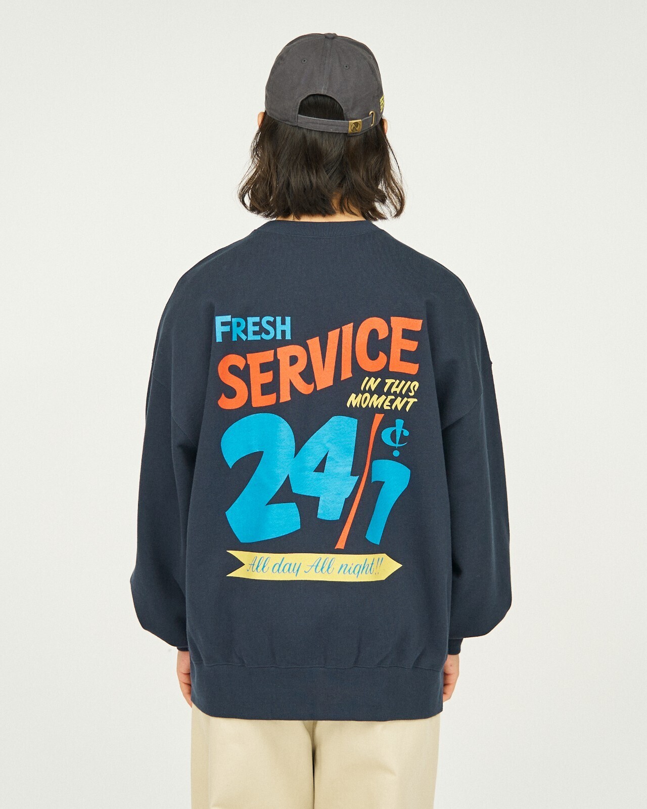 FreshService 남성 CORPORATE PRINTED CREW NECK SWEAT All Day All Night 이미지9