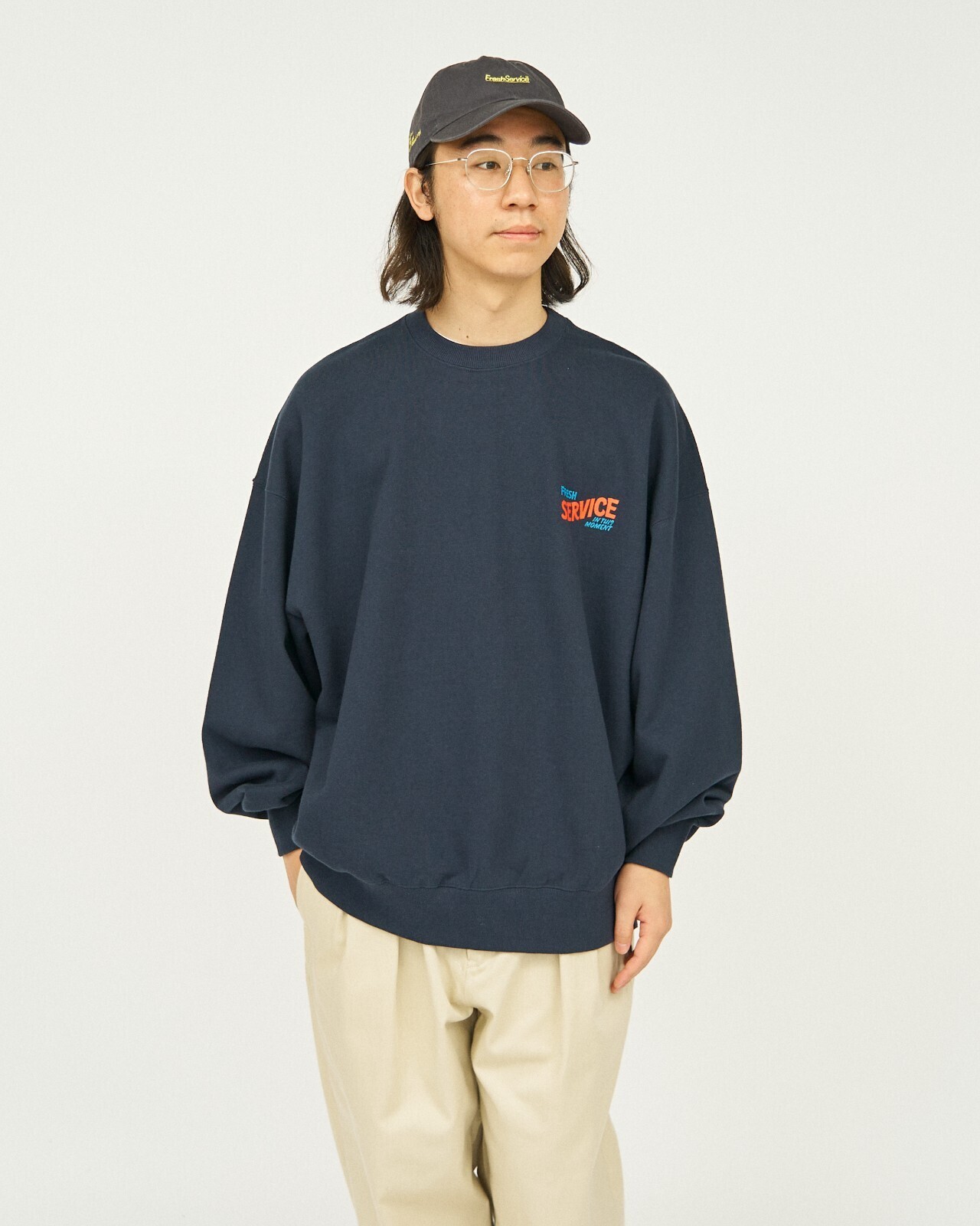 FreshService 남성 CORPORATE PRINTED CREW NECK SWEAT All Day All Night 이미지8