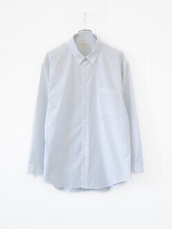 フジ(FUJI) レディース & メンズ クラシックカラーストライプシャツ blue pin stripe S