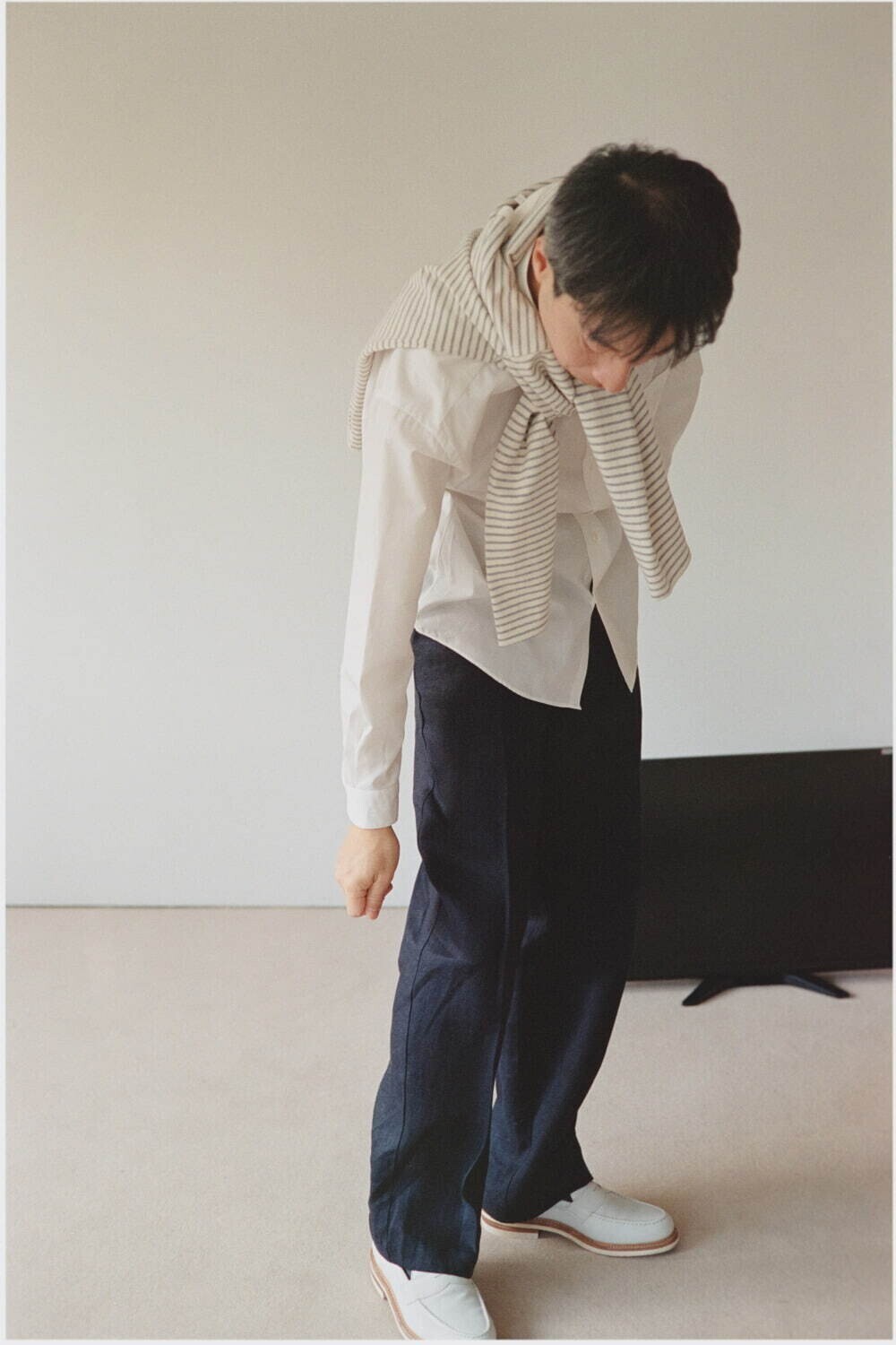FUJI 남성 HEAVY LINEN NO-PLEAT SLACKS 이미지14