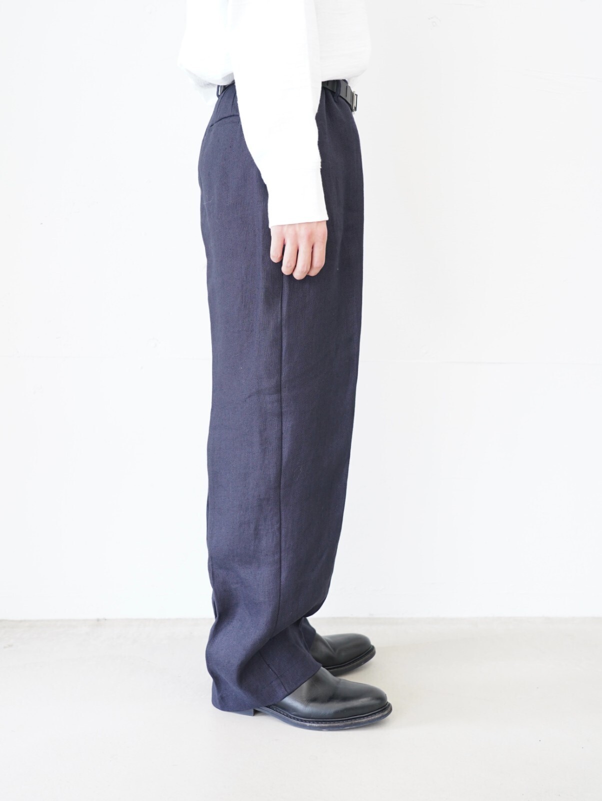 FUJI 남성 HEAVY LINEN NO-PLEAT SLACKS 이미지2