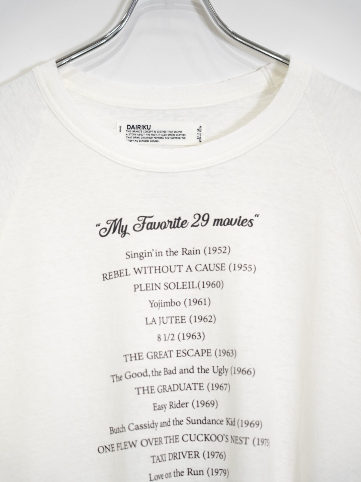 DAIRIKU 남성 "My Favorite Movies" Big Raglan Tee  이미지10