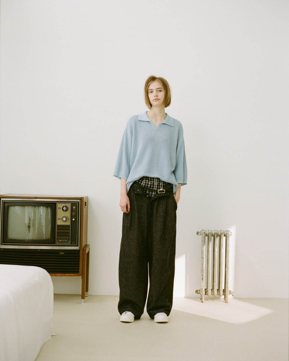 Blanc YM skipper knit shirt slategrey - tity