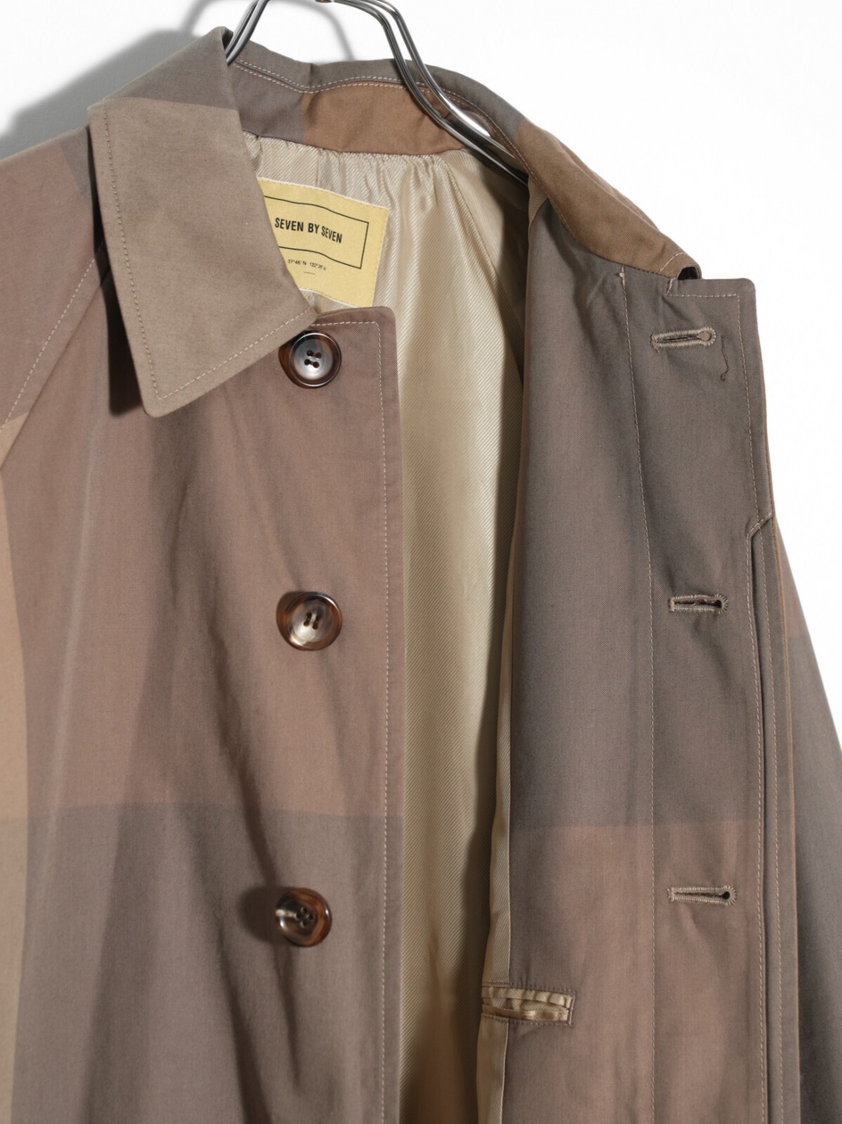 セブンバイセブン メンズ バルカラーコート -ビッグブロックチェック- 画像12