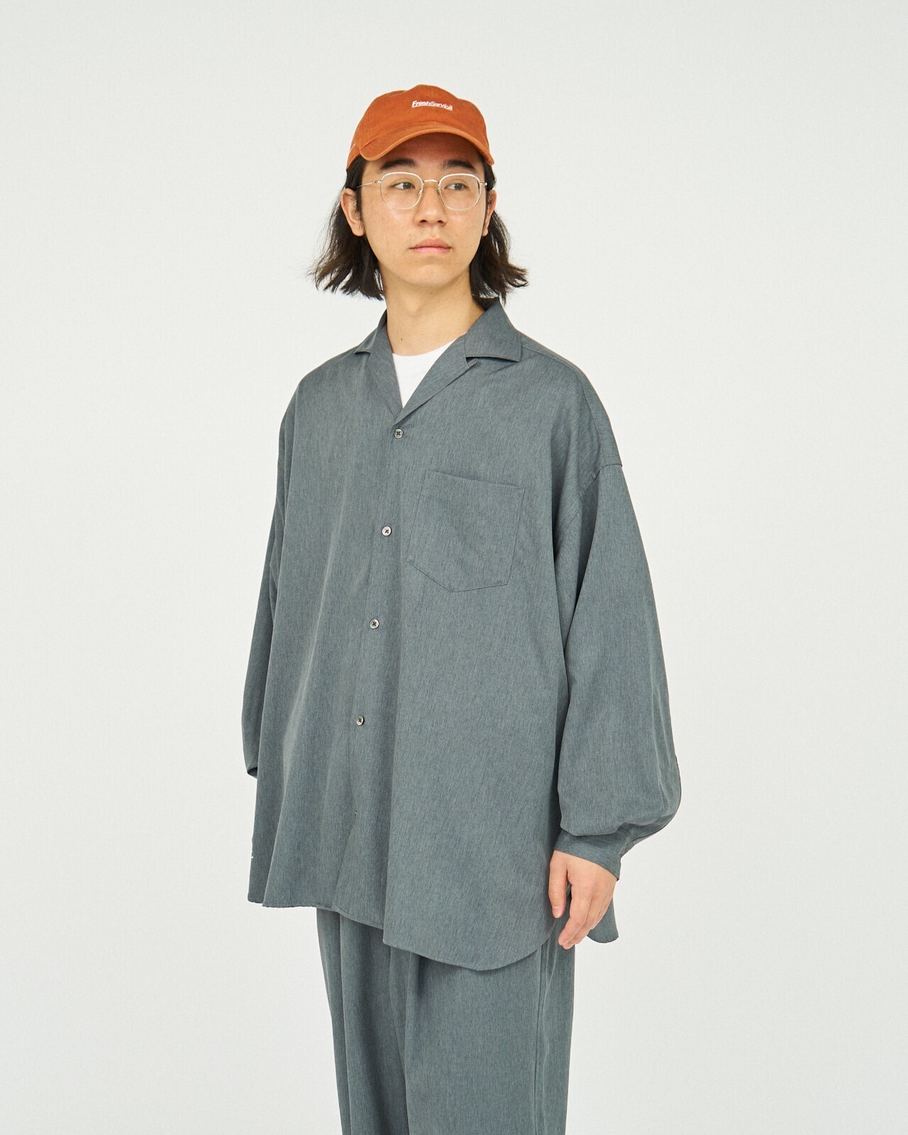 クールファイバー オープンカラーシャツ(長袖) - フレッシュ