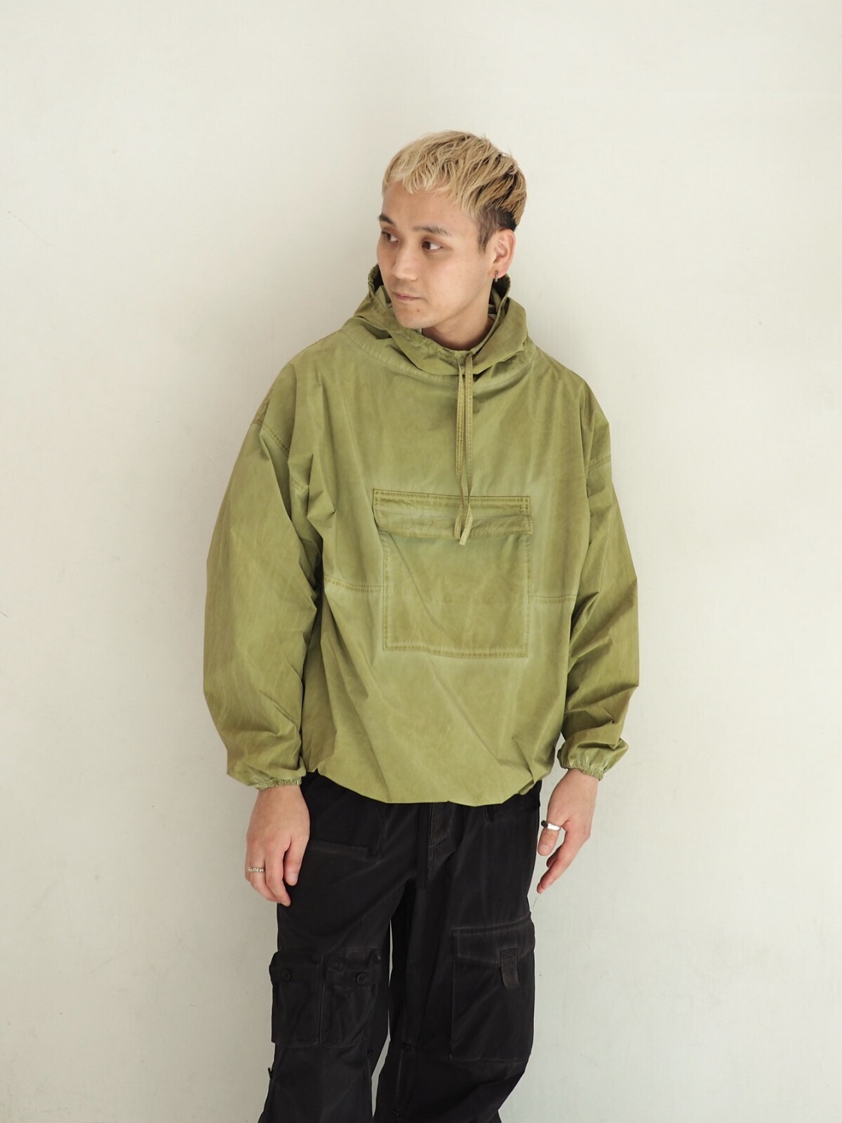 DAIRIKU MENS Vintage Wash Parachute Anorak Parka IMAGE1