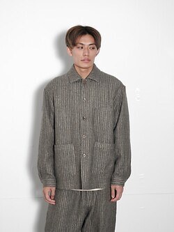 SEVEN BY SEVEN 男裝 COOK JACKET - Wool/Cotton stripe - 圖片5