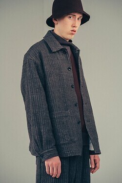 SEVEN BY SEVEN 男裝 COOK JACKET - Wool/Cotton stripe - 圖片8