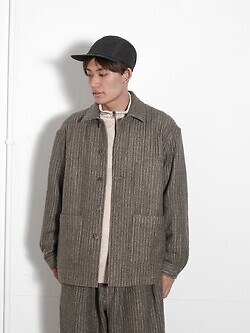 SEVEN BY SEVEN 男裝 COOK JACKET - Wool/Cotton stripe - 圖片6