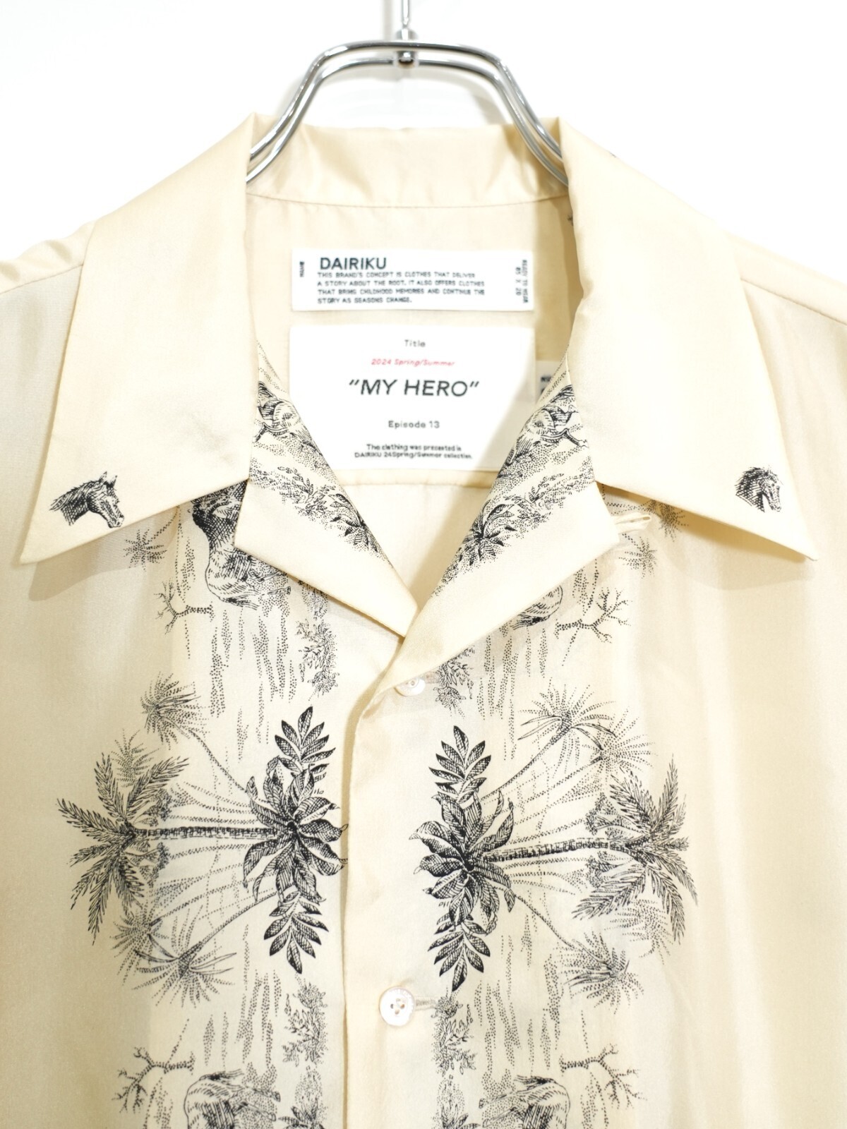 ダイリク メンズ "Horse" シルクスカーフシャツ 画像3