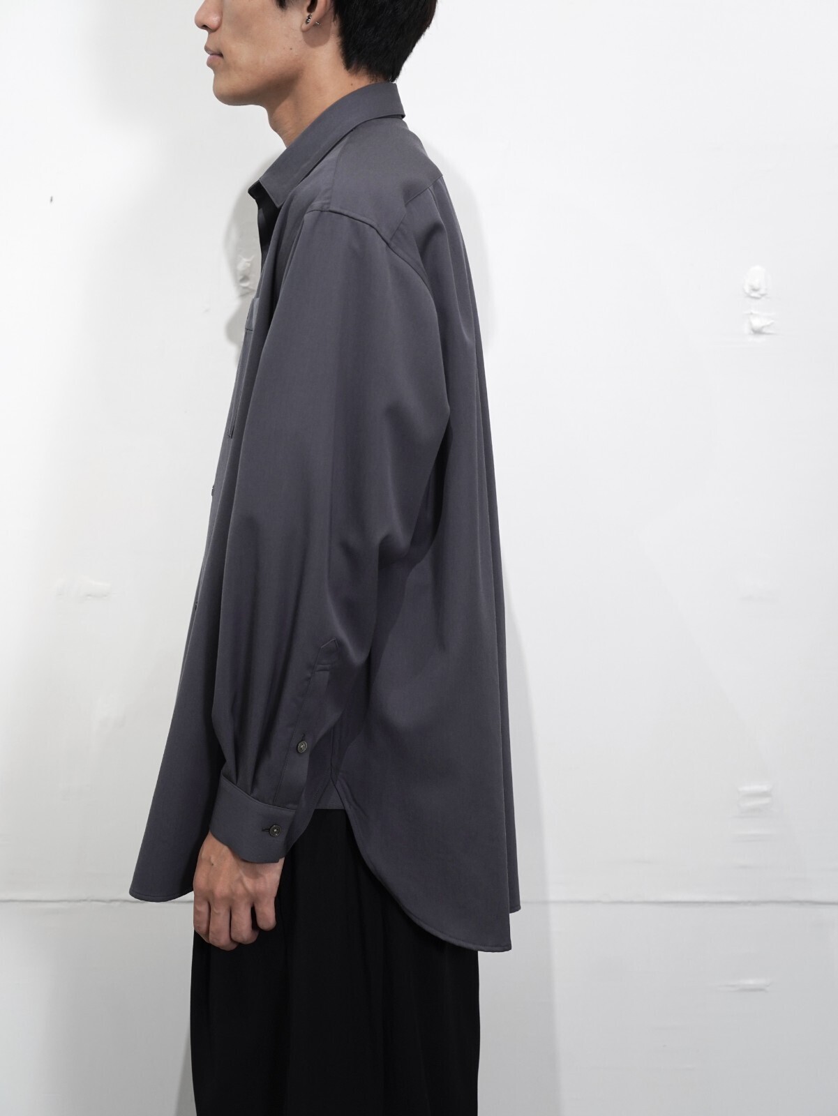 Blanc YM 女士 & 男士 Wool Gabardine Wide Shirt 图片8