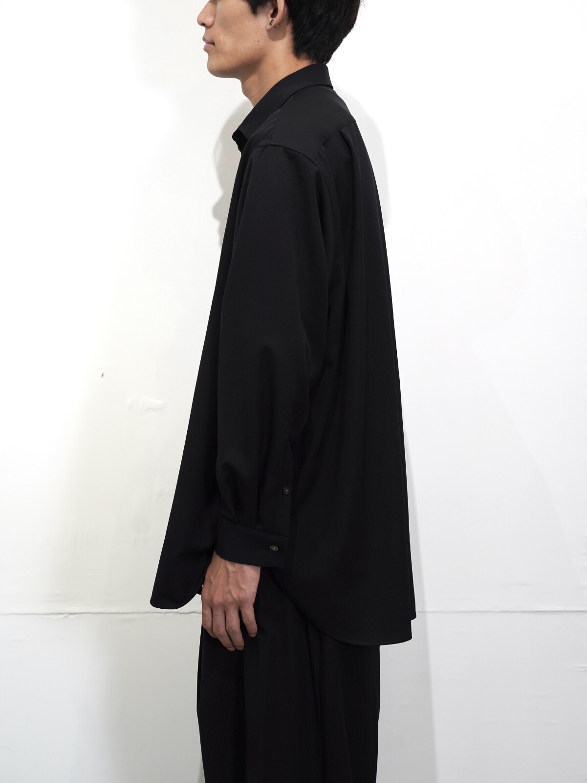 Blanc YM 女士 & 男士 Wool Gabardine Wide Shirt 图片17