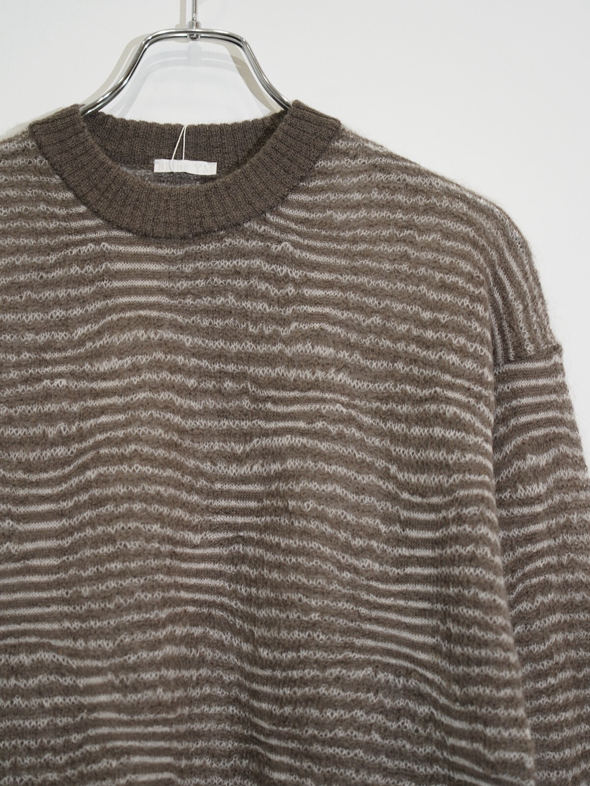 Blanc YM 女士 & 男士 Crazy Border Mohair Knit 图片21