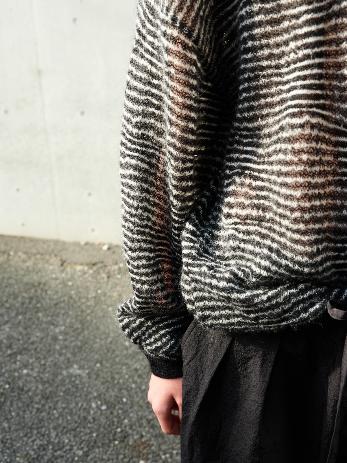 Blanc YM 女士 & 男士 Crazy Border Mohair Knit 图片13