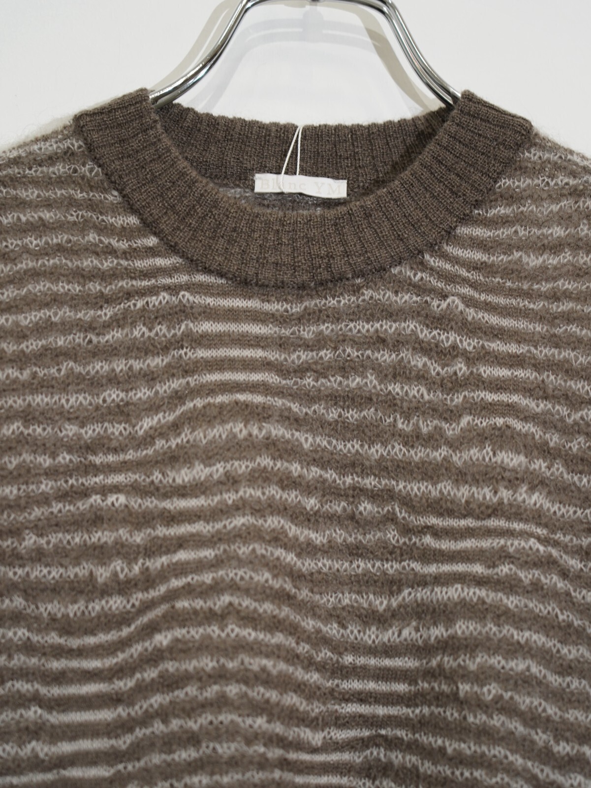 Blanc YM 女士 & 男士 Crazy Border Mohair Knit 图片23