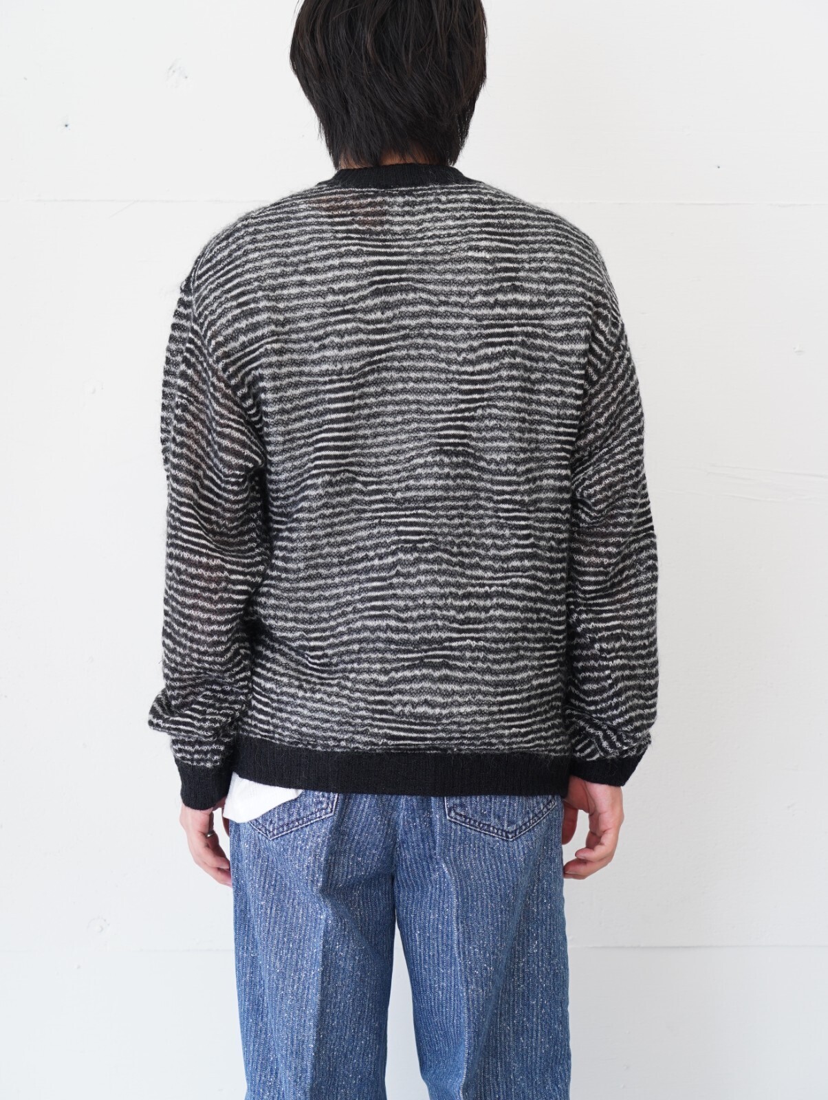 Blanc YM 女士 & 男士 Crazy Border Mohair Knit 图片3