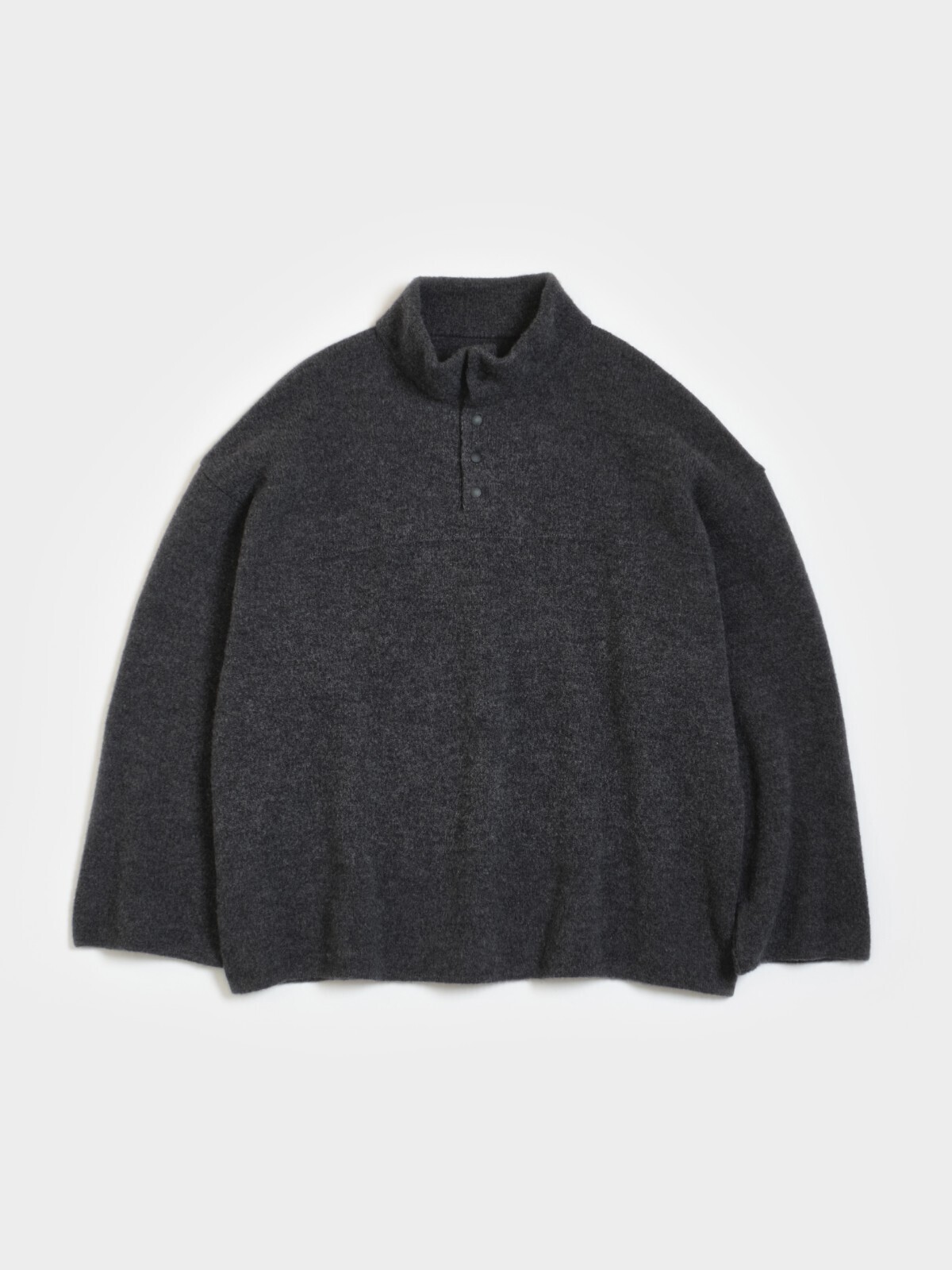 Blanc YM WOMENS & MENS Wool Fleece Snap Pullover IMAGE10