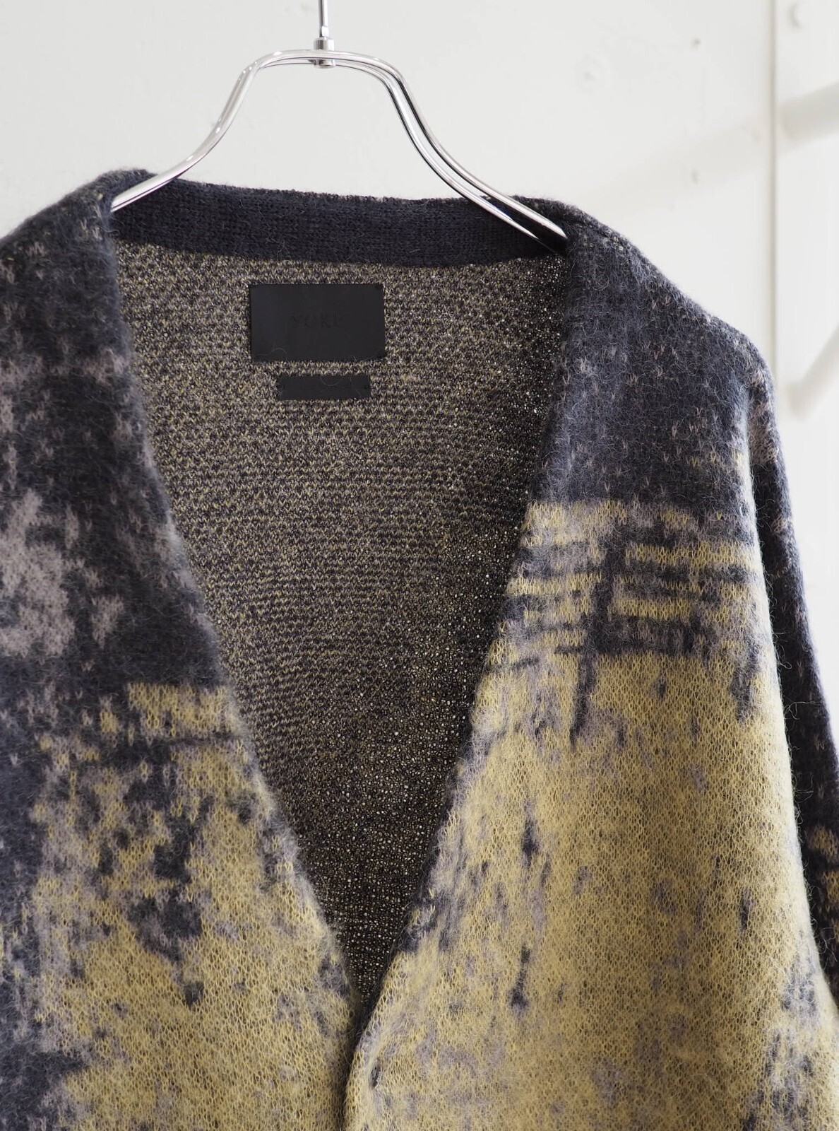 YOKE MENS JACQUARD MOHAIR CARDIGAN IMAGE6