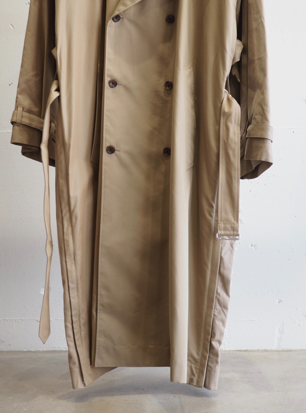 YOKE MENS DETACHABLE WIDE TRENCH COAT IMAGE9