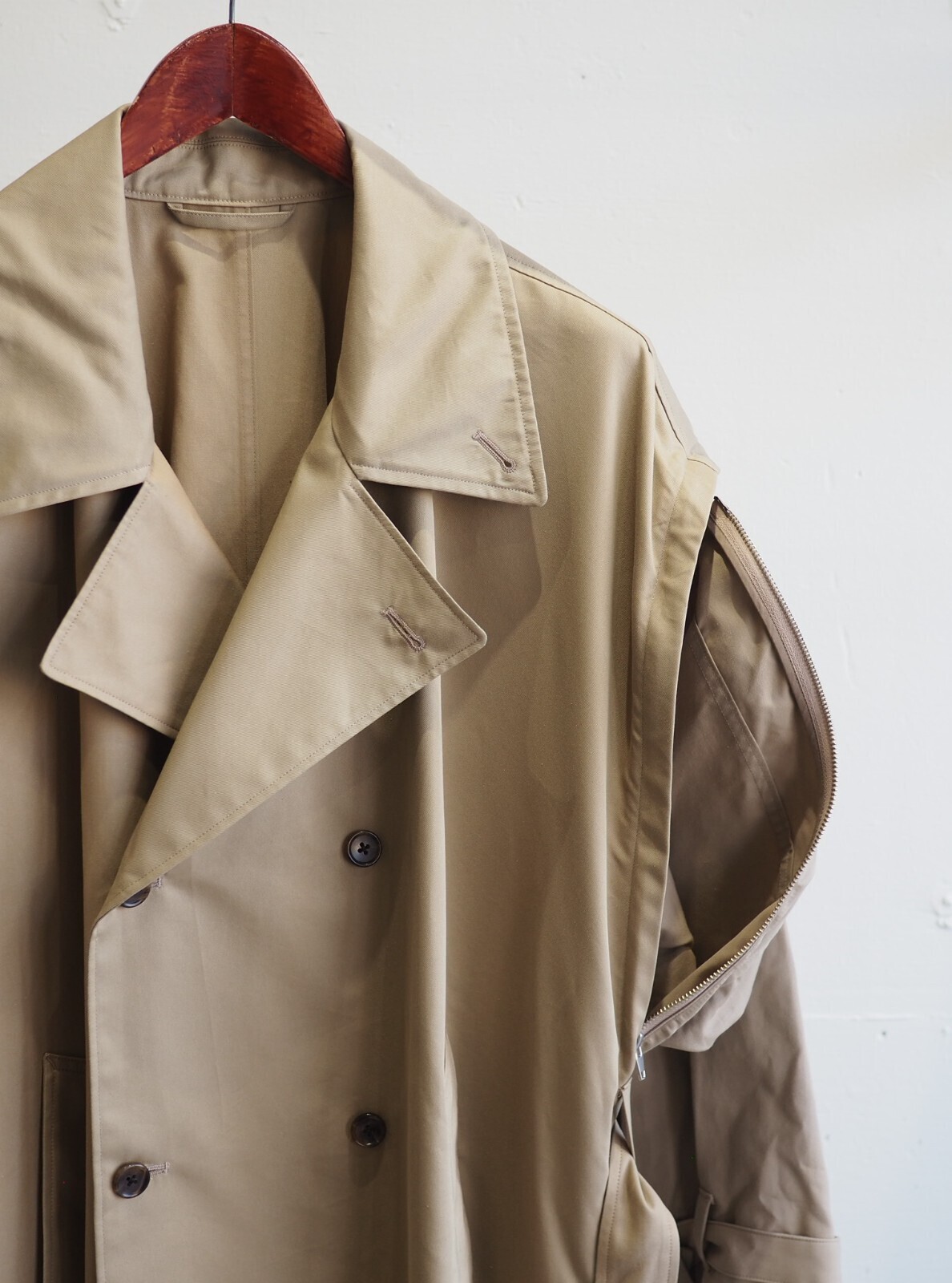 YOKE MENS DETACHABLE WIDE TRENCH COAT IMAGE12