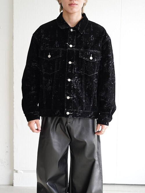 FLOCKY PRINTED DENIM TRUCKER JACKET｜YOKE MENS