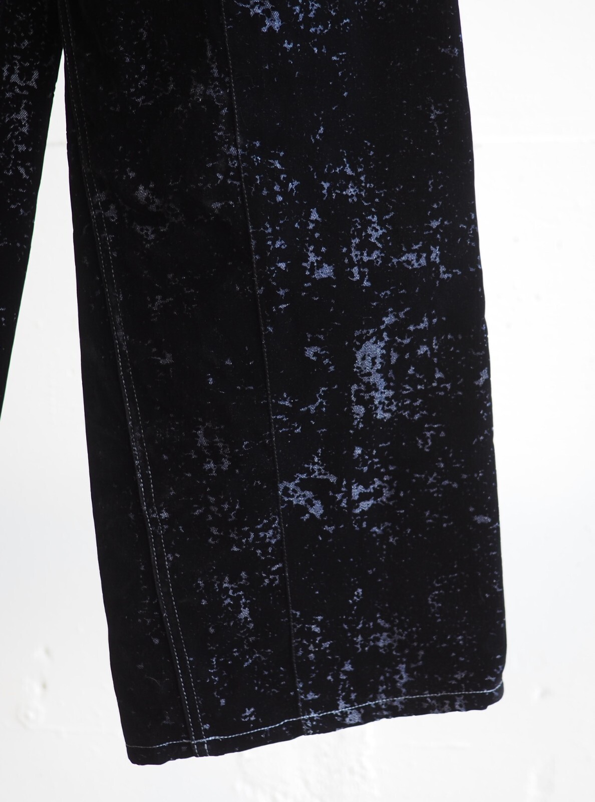 ヨーク メンズ フロッキープリントデニムワイドレッグバギーパンツ 画像7