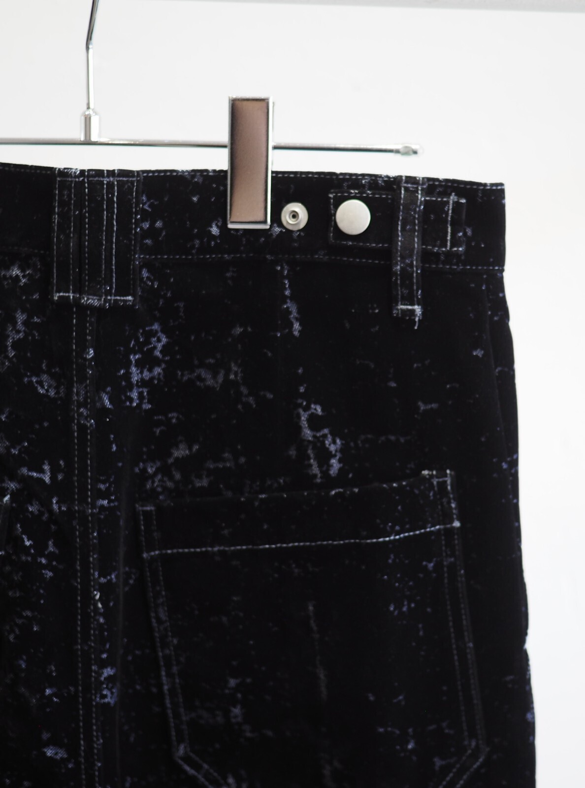 ヨーク メンズ フロッキープリントデニムワイドレッグバギーパンツ 画像6