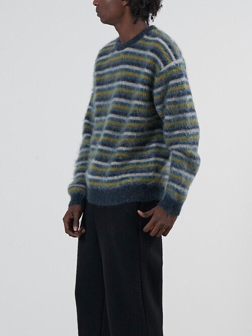MOHAIR BORDER SWEATER｜YOKE MENS
