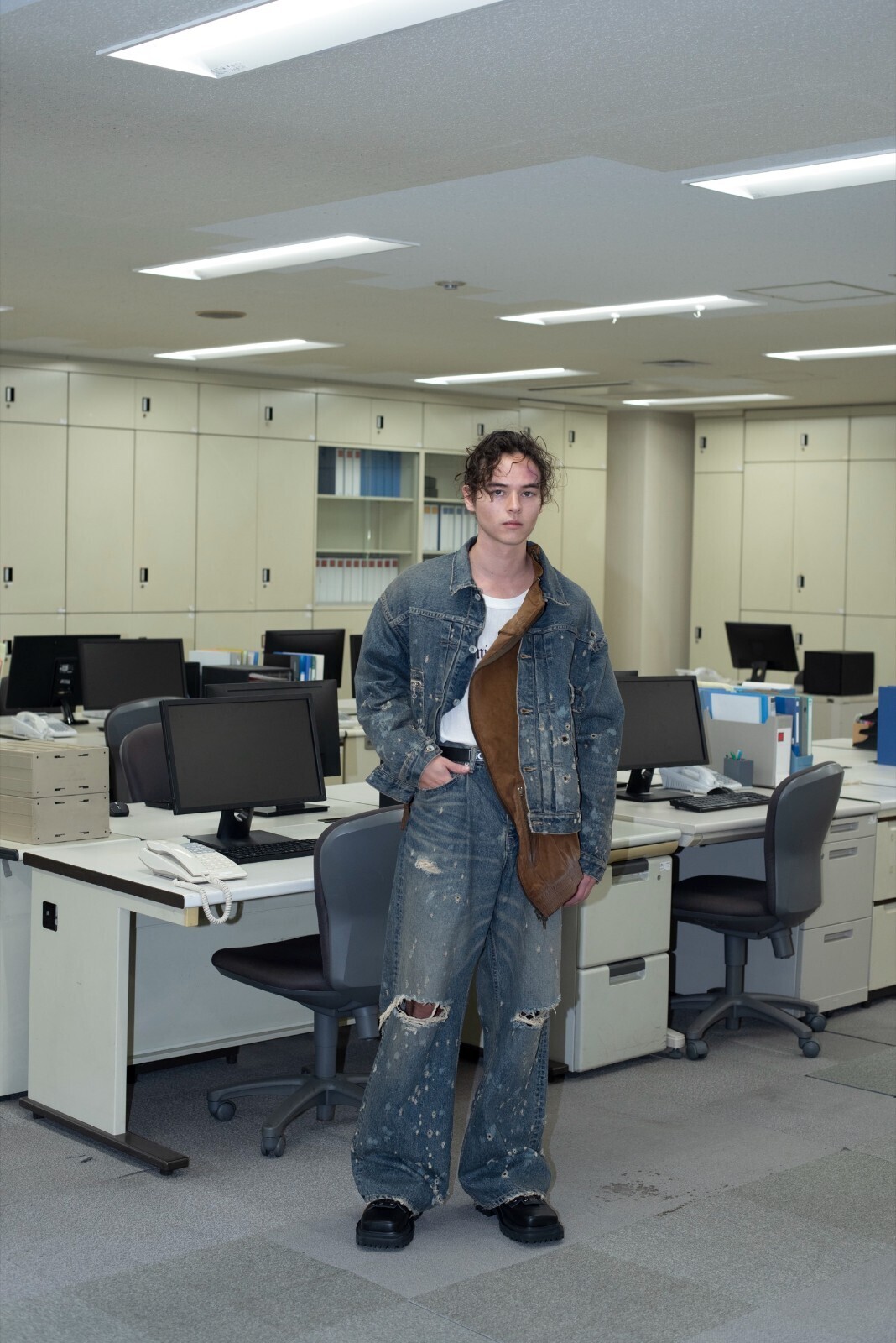 DAIRIKU MENS Super Damage Wide Denim Pants IMAGE9