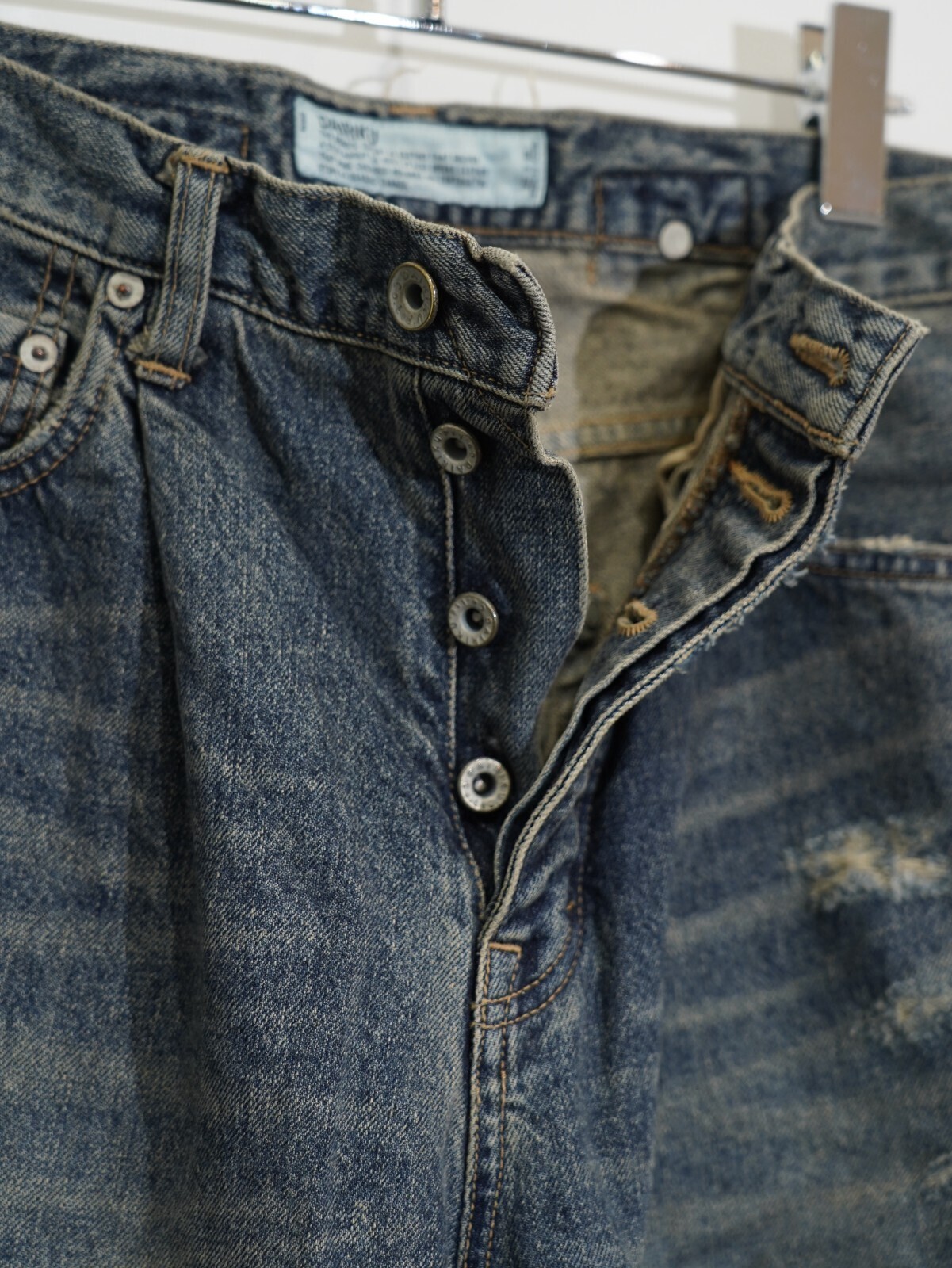 DAIRIKU MENS Super Damage Wide Denim Pants IMAGE8