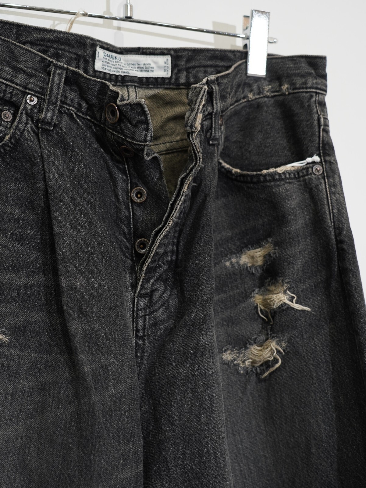 DAIRIKU MENS Super Damage Wide Denim Pants IMAGE17