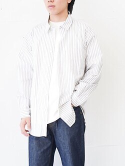 FUJI WOMENS & MENS CLASSIC COLLAR STRIPE SHIRT (24AW) IMAGE4