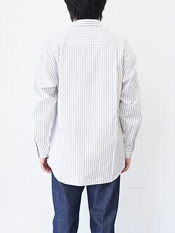 FUJI WOMENS & MENS CLASSIC COLLAR STRIPE SHIRT (24AW) IMAGE3
