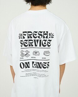フレッシュサービス レディース & メンズ コーポレートプリントTシャツ ”ON LINES” 写真6