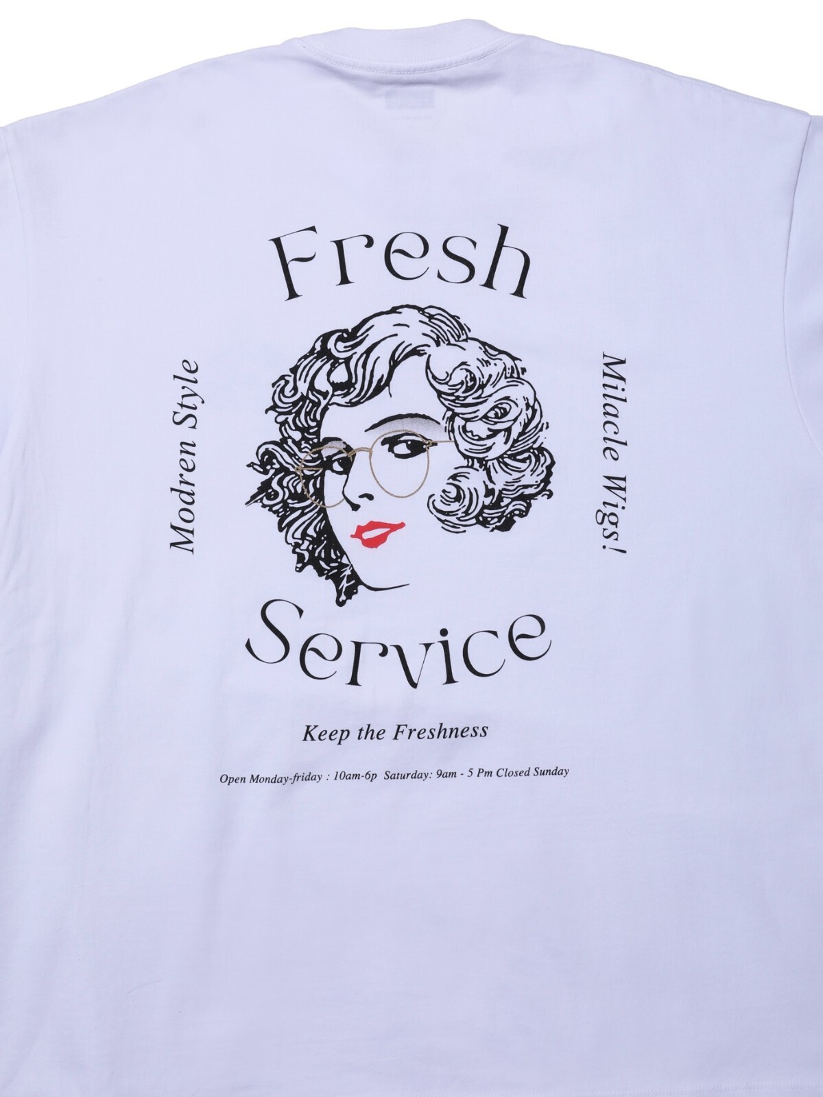 FreshService WOMENS & MENS CORPORATE PRINTED S/S TEE ”Miracle Wigs” IMAGE11